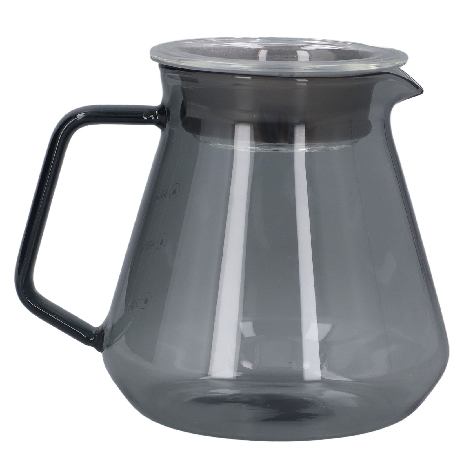 Manuelle Kaffeemaschine Aus Grau Galvanisiertem Borosilikatglas, 500 Ml, Ideal Für Die Küche.
