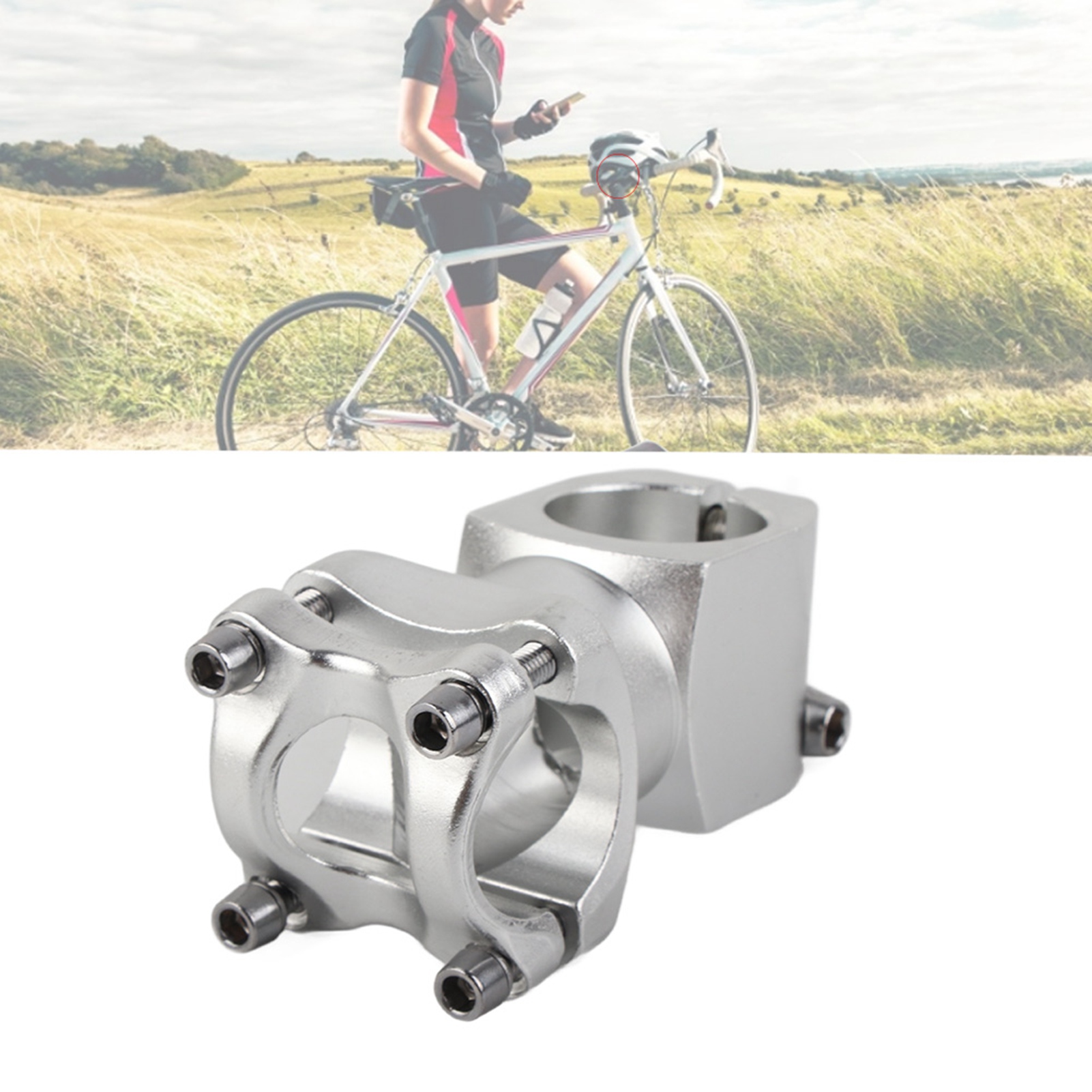 25,4 X 38 Mm Aluminiumlegierung Mountainbike-kurzlenker-vorbau Mit Fixierung (silber)