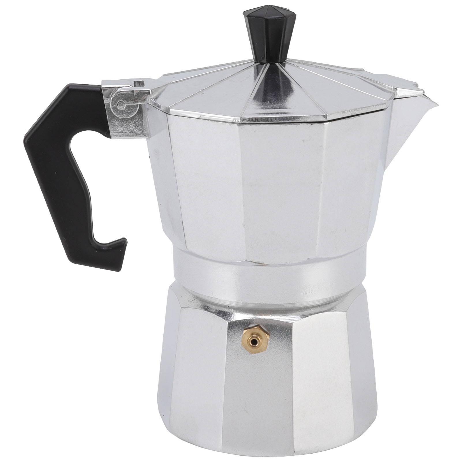 Moka-kaffeebereiter 150 Ml Aus Achteckigem Aluminium, Rustikaler Silber-stil, Ideal Zum Heizen Zu Hause, Beim Camping Oder Im Büro.