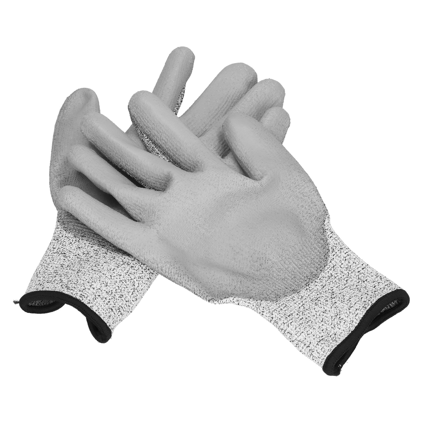 Paar Graue, Schnittfeste Handschuhe Der Schutzklasse 5, Hppe-beschichtete Handschuhe Für Gartenarbeit Im Freien