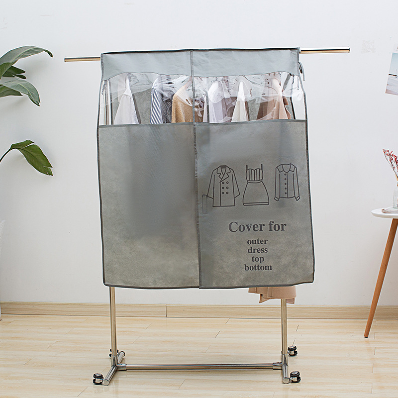 Staubschutzhülle Für Kleidung, Aus Vliesstoff, Wasserdicht Und Transparent, Mit Integriertem Sichtfenster, Grau.