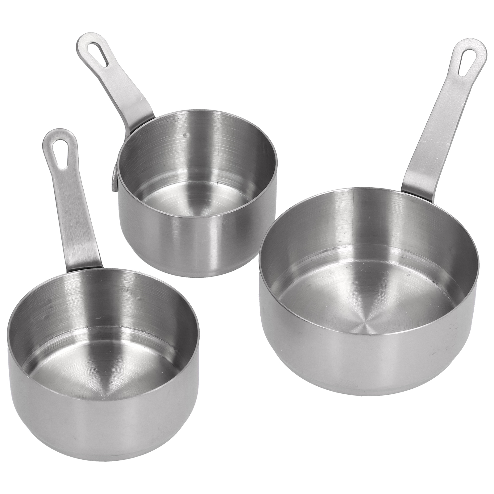 3-teiliges Saucenschälchen-set Aus Edelstahl Mit Griff Für Soßen, Ketchup Und Vorspeisen, Silberfarben