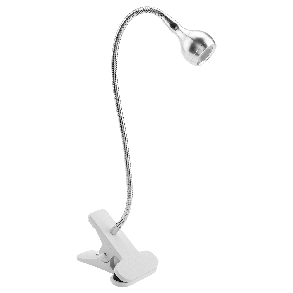Wiederaufladbare Usb-led-schreibtischlampe, Zum Anklemmen, Silbernes Nachtlicht Zum Lesen Zu Hause, Zum Lernen, 3 Warme Lichtmodi, Kompakt Und Tragbar.