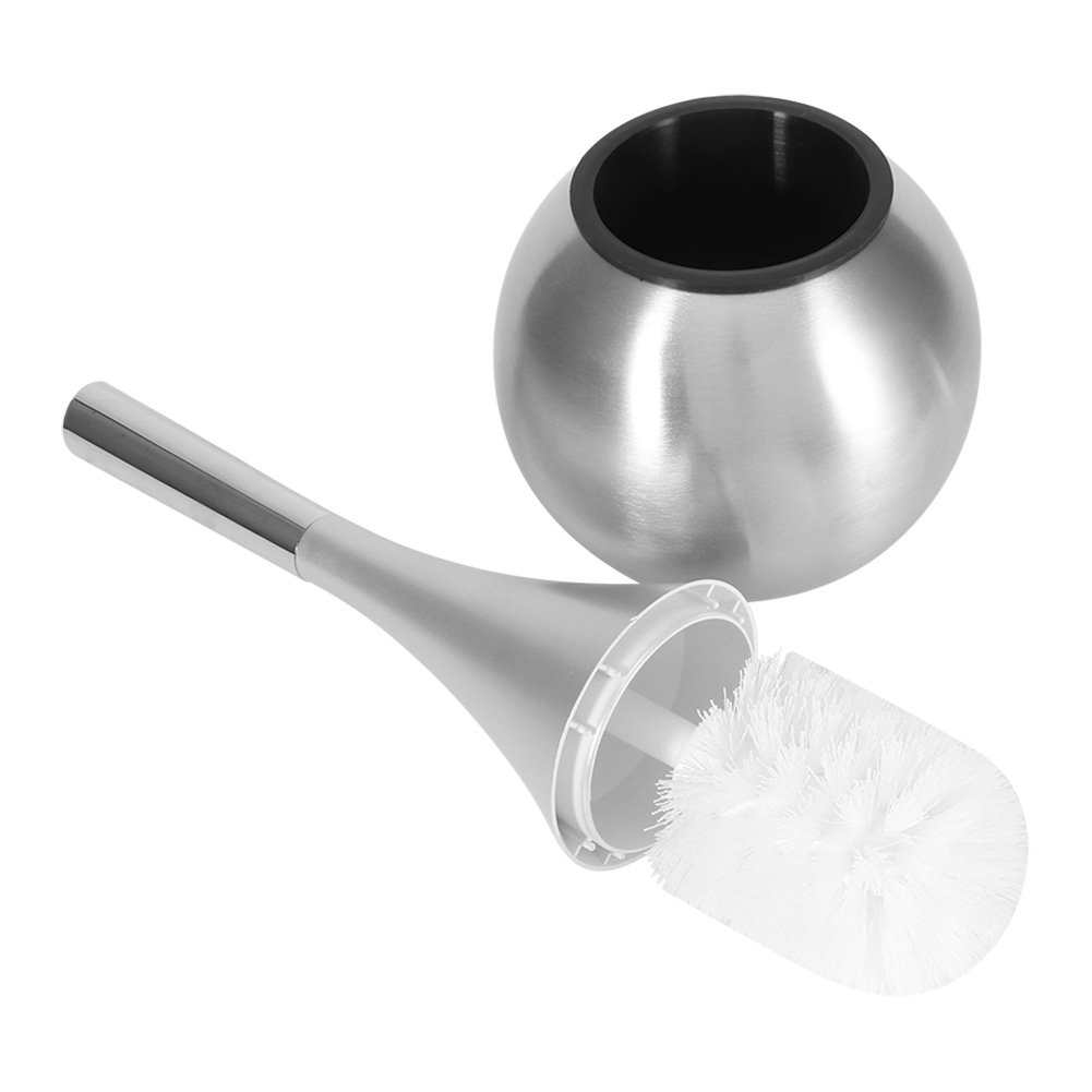Wc-bürsten-set Mit Silberfarbenem Edelstahlhalter, Badezimmer-reinigungsset, Edelstahlbasis, Wc-hygiene-set Mit Bürstenhalter