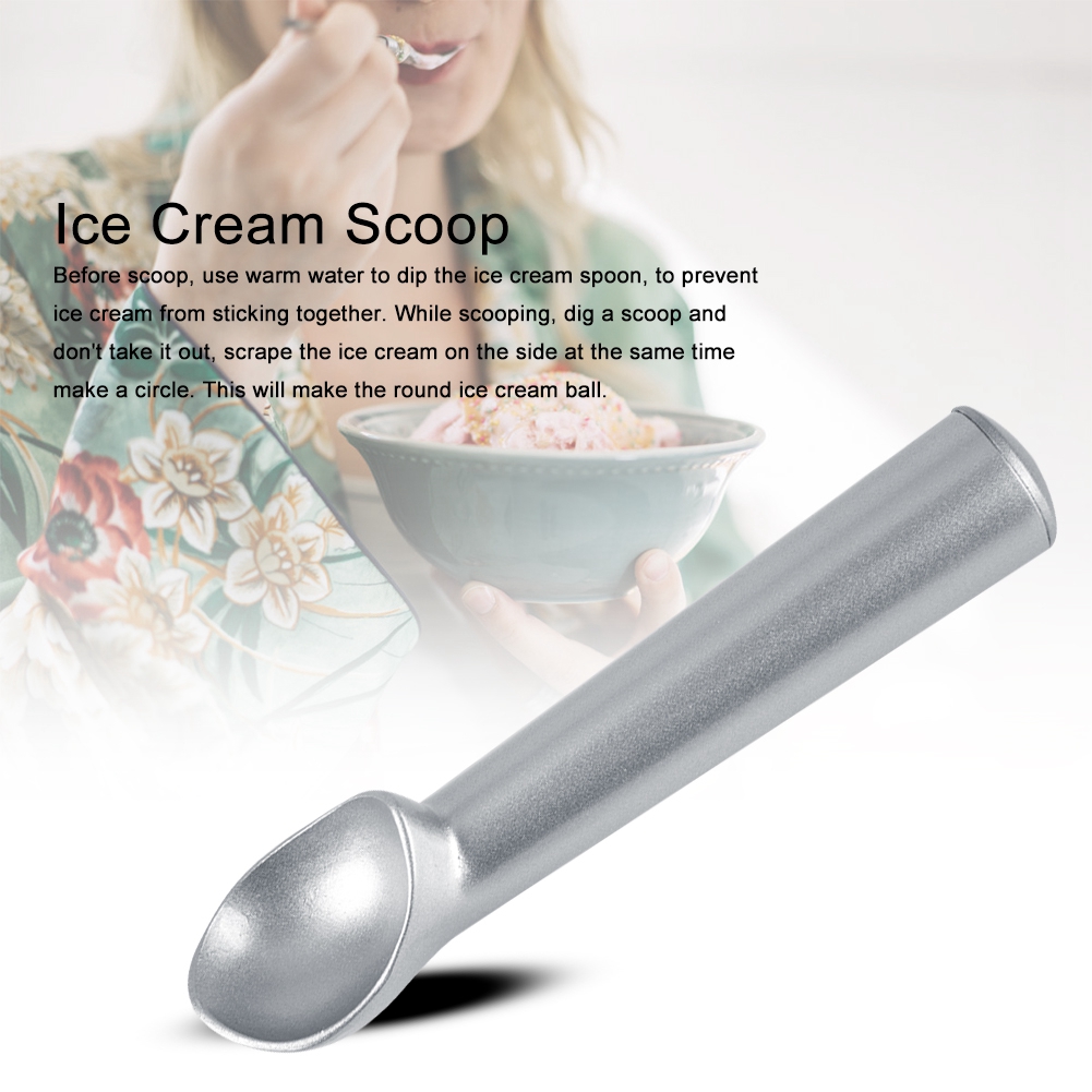 Eiskugellöffel Aus Antihaftbeschichteter Aluminiumlegierung, Wassermelonen-fruchtkugellöffel, Silberner Melonenlöffel, Praktisches Küchenutensil.