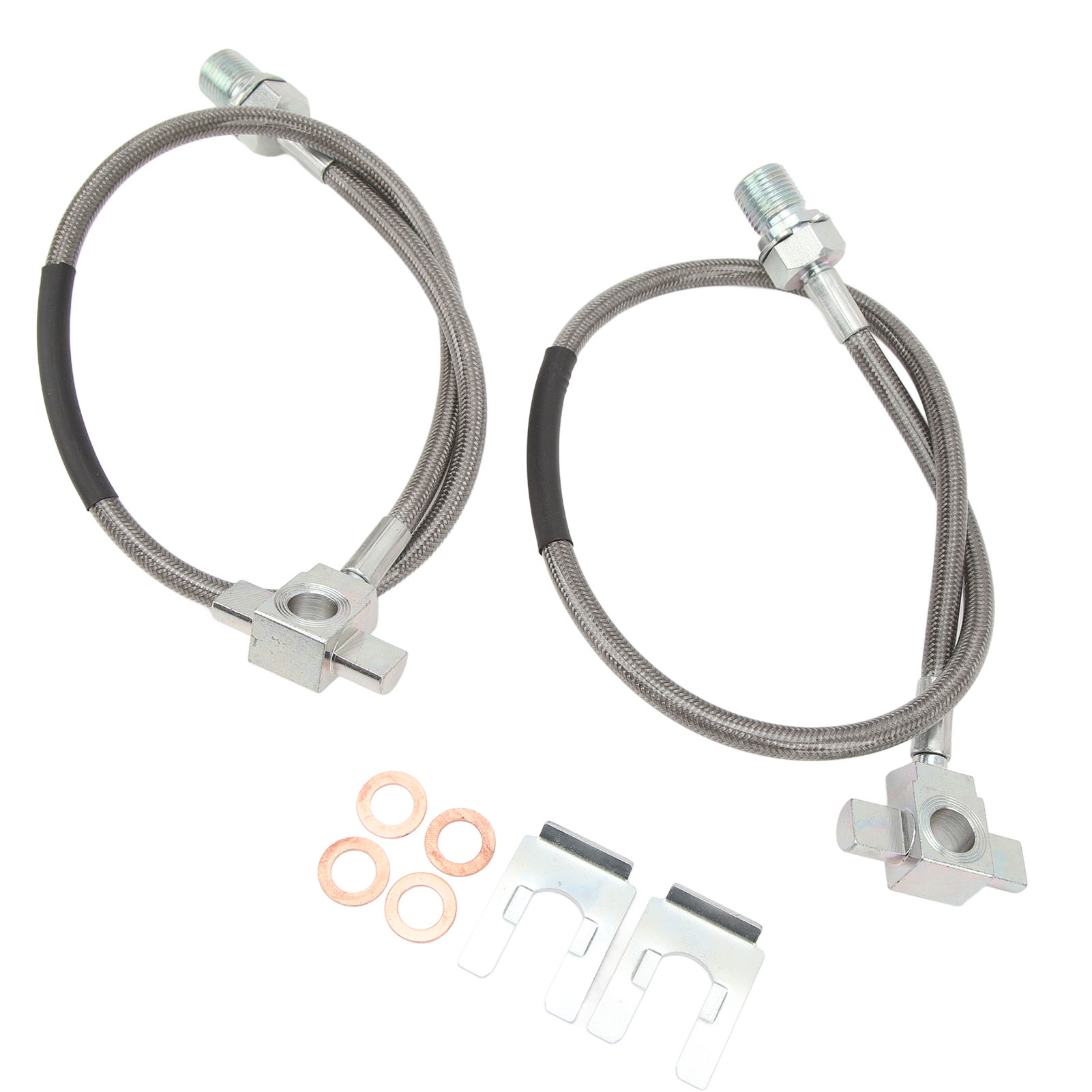 2 Edelstahl-bremsschläuche Für Die Vorderachse 89340s, Kompatibel Mit Chevy C10, C20, C30, K10, K20, K30, K5 Und Blazer