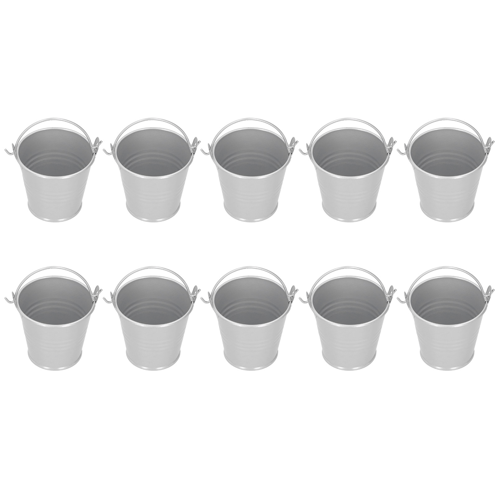 10 Mini-blumentöpfe Aus Metall Für Sukkulenten, Für Drinnen Und Draußen, Silberfarben, 4 X 5,5 X 6 Cm