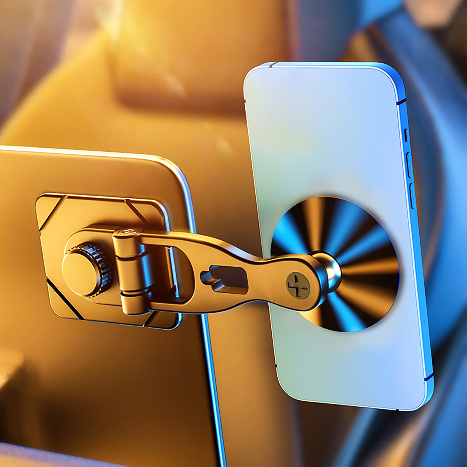 Faltbare Autotelefonhalterung, Verstellbare Mittelkonsolenhalterung Aus Aluminium, Fahrzeughalterung Für Gps-navigationsgeräte, Robuste Smartphone-halterung