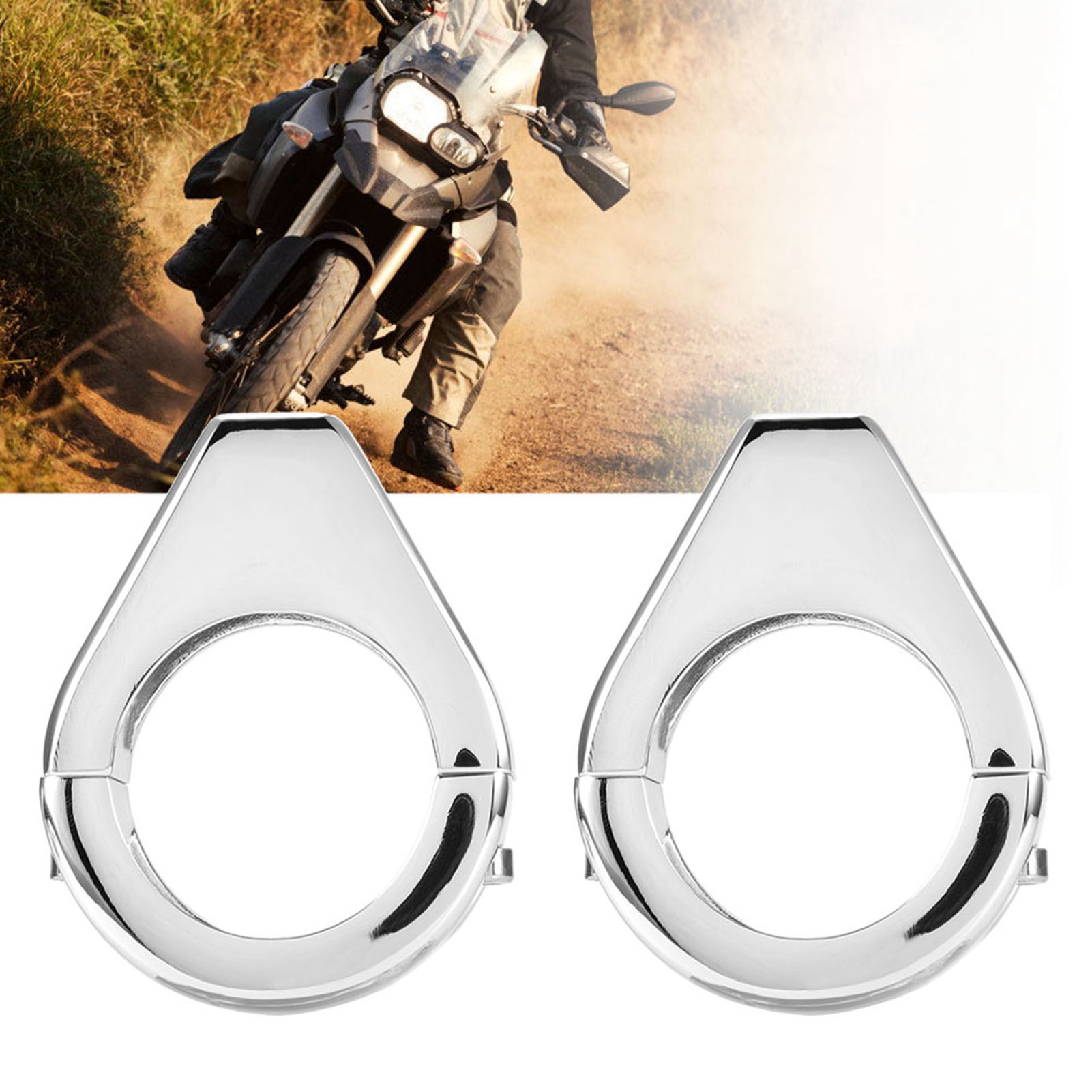 Blinkerhalterung Aus Aluminiumlegierung Für Motorräder, 41-mm-gabelklemmen, Silber, Individuelles Zubehörset.