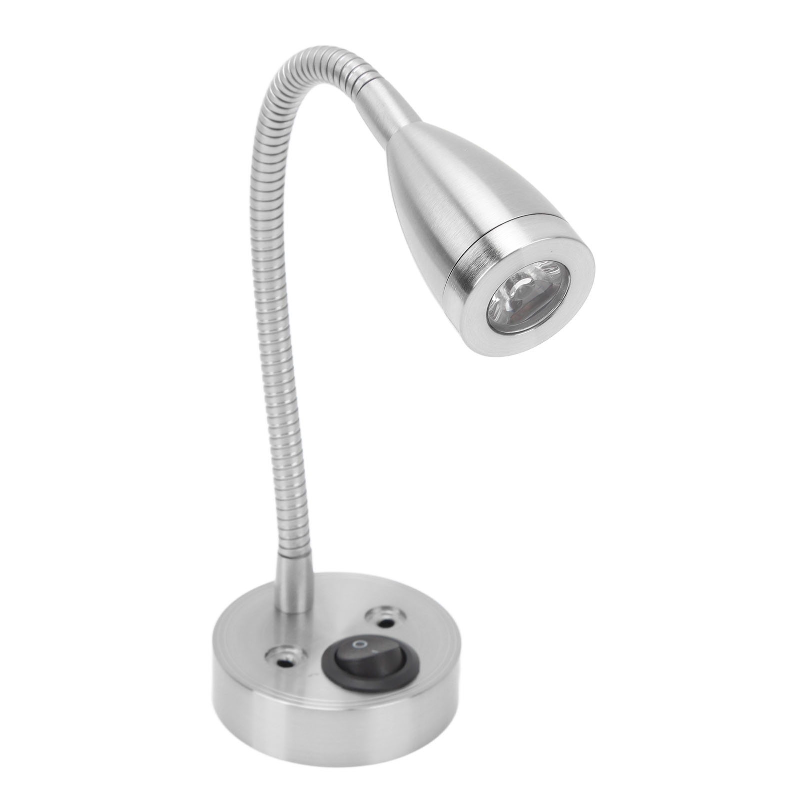 360° Drehbare Led-wohnmobil-nachttischlampe Mit Flexiblem Schwanenhals, Kompatibel Mit 12v-24v Dc Für Wohnmobile, Boote, Lkws, Autos, Silberfarben.
