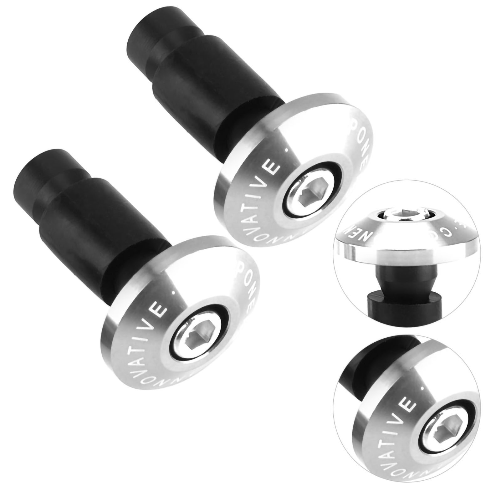 Motorrad-lenkerendkappen 22 Mm 7/8 Zoll, Silberne Lenkerprotektoren, Sturzschutzkappen Für Atv Offroad, 2-teiliges Set, Rennsport.