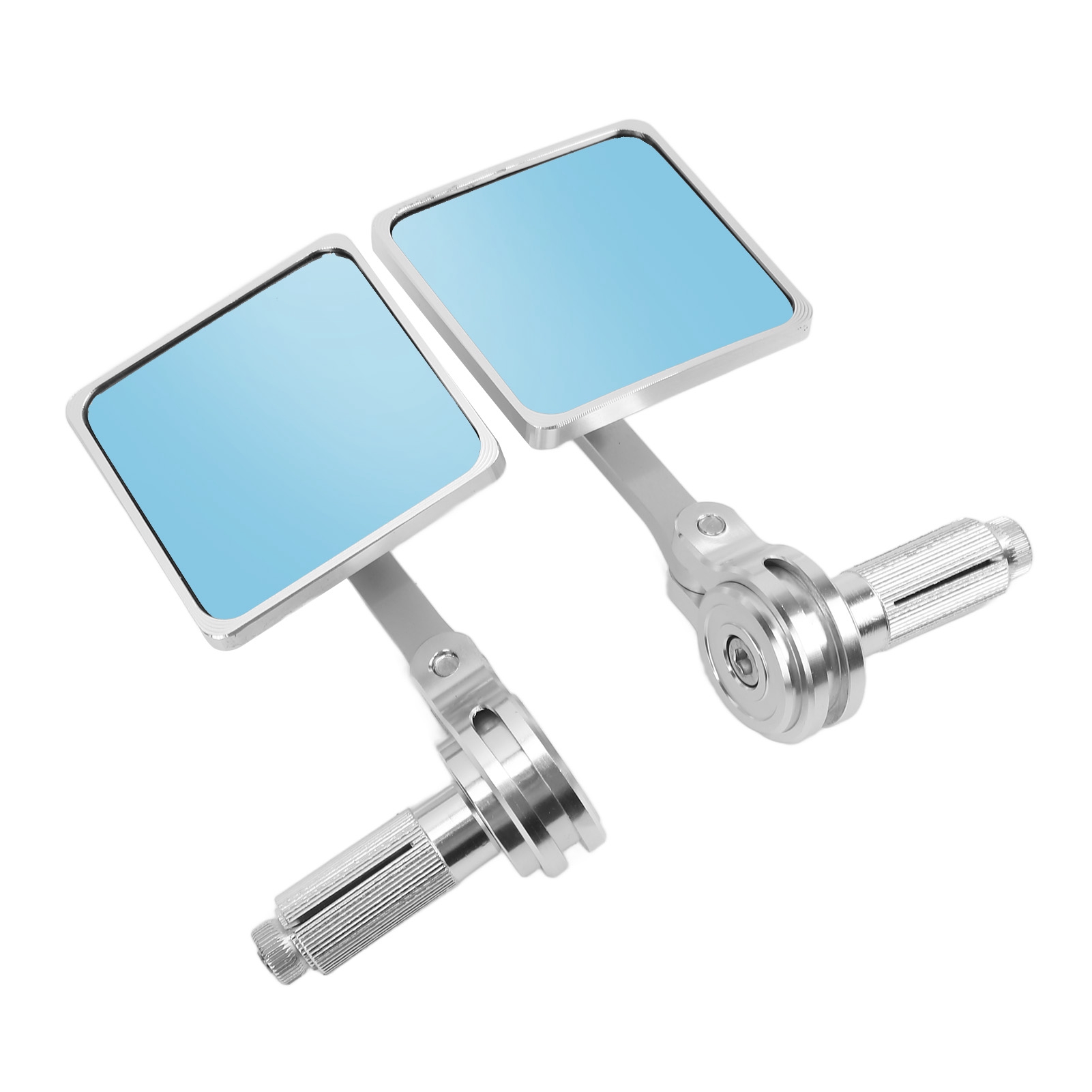 Universelle Motorradlenkerspiegel, 2 Stück, Wasserfestes Aluminium, Silberner Rückspiegel Für Roller Und Motorräder
