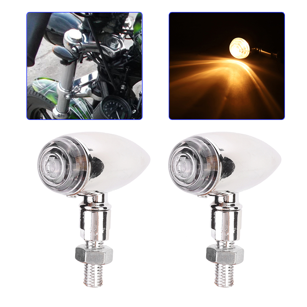 Bullet-motorradblinker, 2 Stück, Transparente Silberne Blinker, Individuelles Zubehör