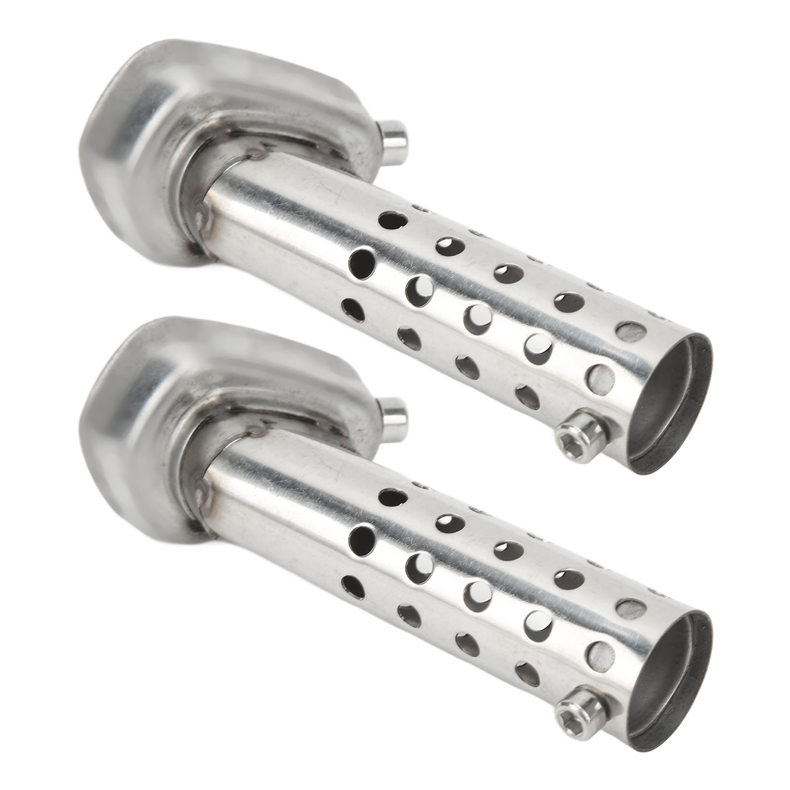 2-kolben-motorradauspuffschalldämpfer Mit Prallblech, 22 Mm Einlass, 25 Mm Auslass, Sechskanteinsatz, Verzinkter Stahl, Für Roller Und Atv