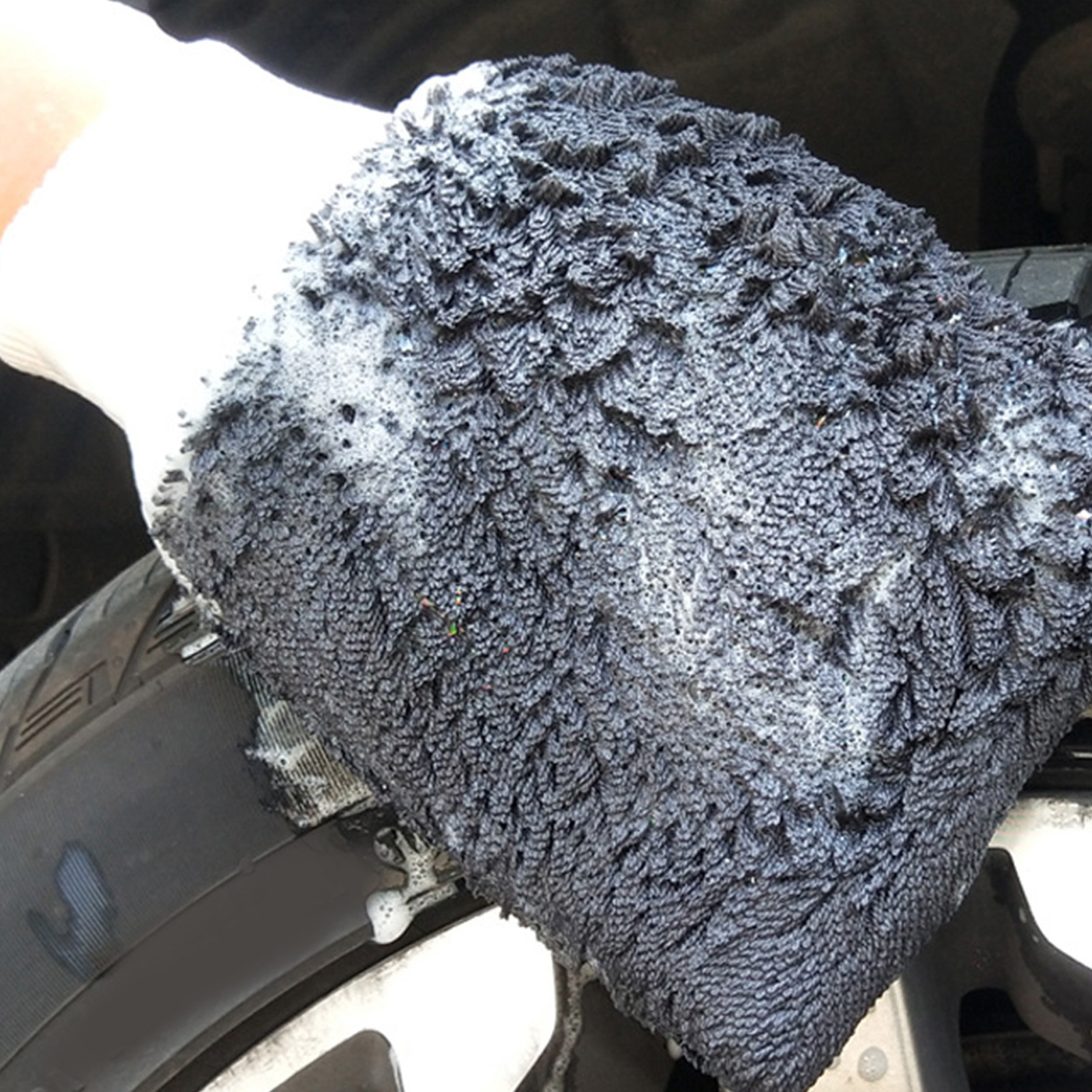 Ultra-absorbierender, Kratzfreier, Doppelseitiger Mikrofaser-waschhandschuh Für Die Autoreinigung, Für Die Trocken- Und Nassreinigung, Einheitsgröße.