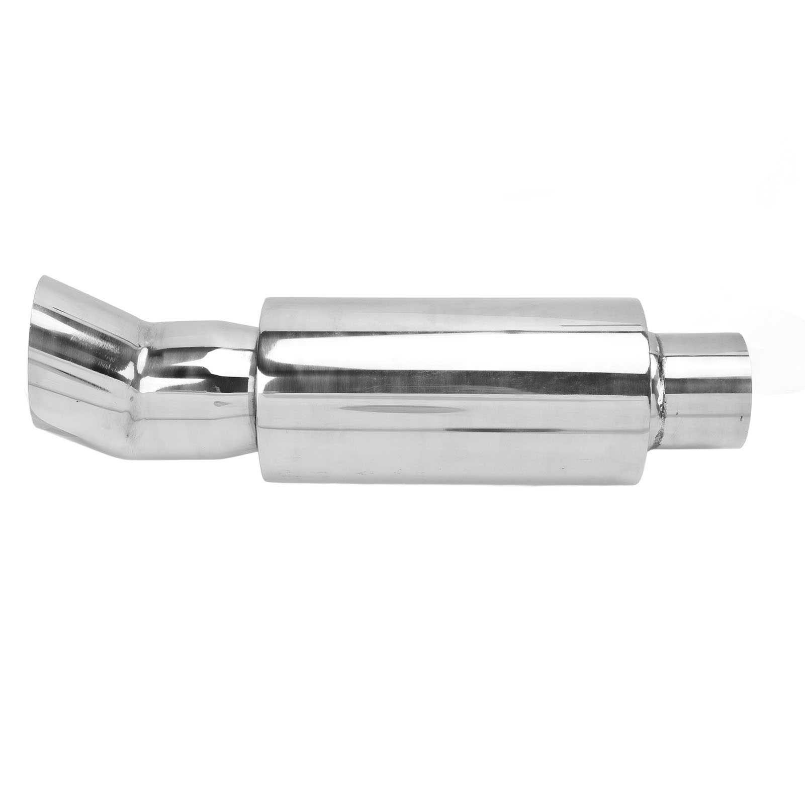63-mm-auspuffschalldämpfer Aus Silbernem Edelstahl, Dtm-stil, Gerade, Tiefer Klang, Universell Für Pkw