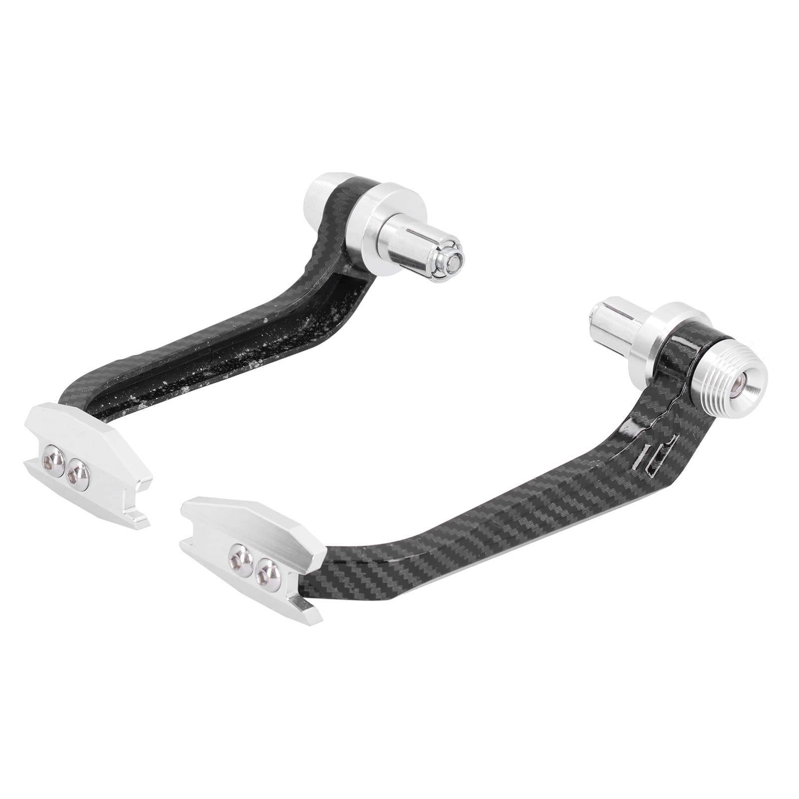 Universelle 22-mm-/0,87-zoll-motorrad-handschützer Aus Carbon-aluminium, Silber, Lenkerkompatibel