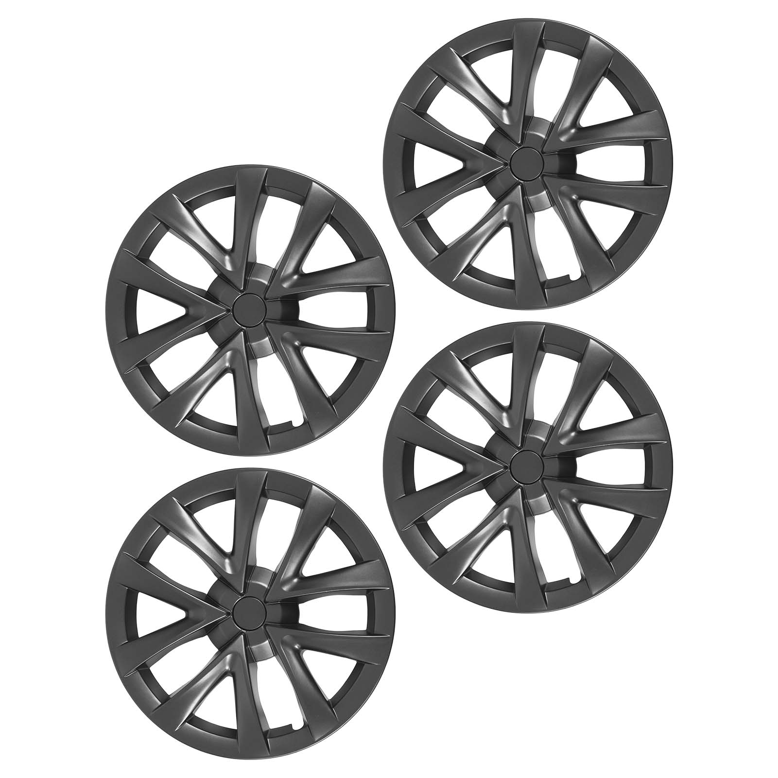 4 Radkappen Im 18-zoll-karosmuster Mit Rundumschutz Und Verstärkter Struktur, Kompatibel Mit Tesla Model 3 (2017–2023), Premium-grau