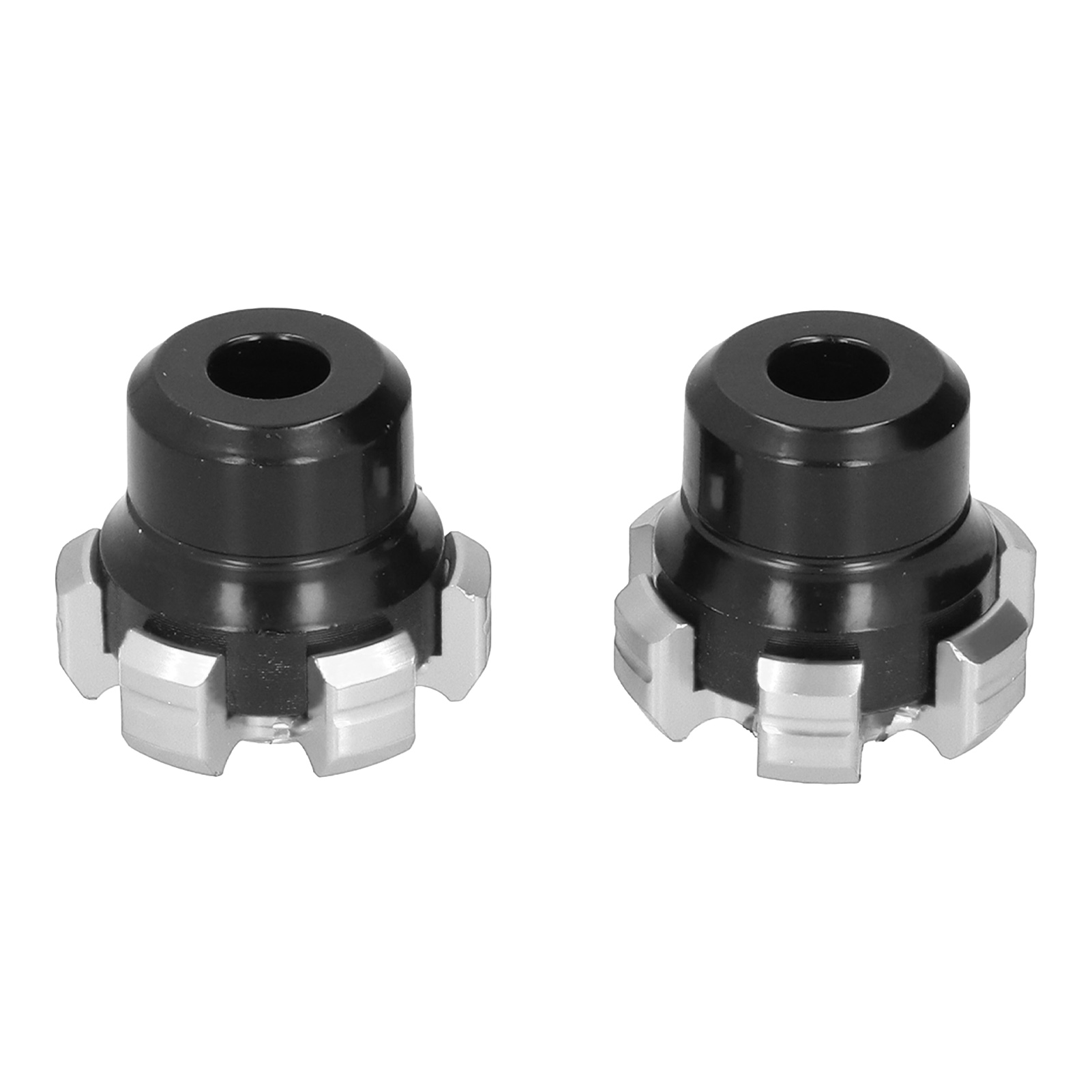 Set Aus 2 Universellen, Cnc-gefrästen Sturzbügeln Aus Silberfarbener Aluminiumlegierung Für Motorräder Und Roller, Gabeln Und Rahmen, Silberfarben