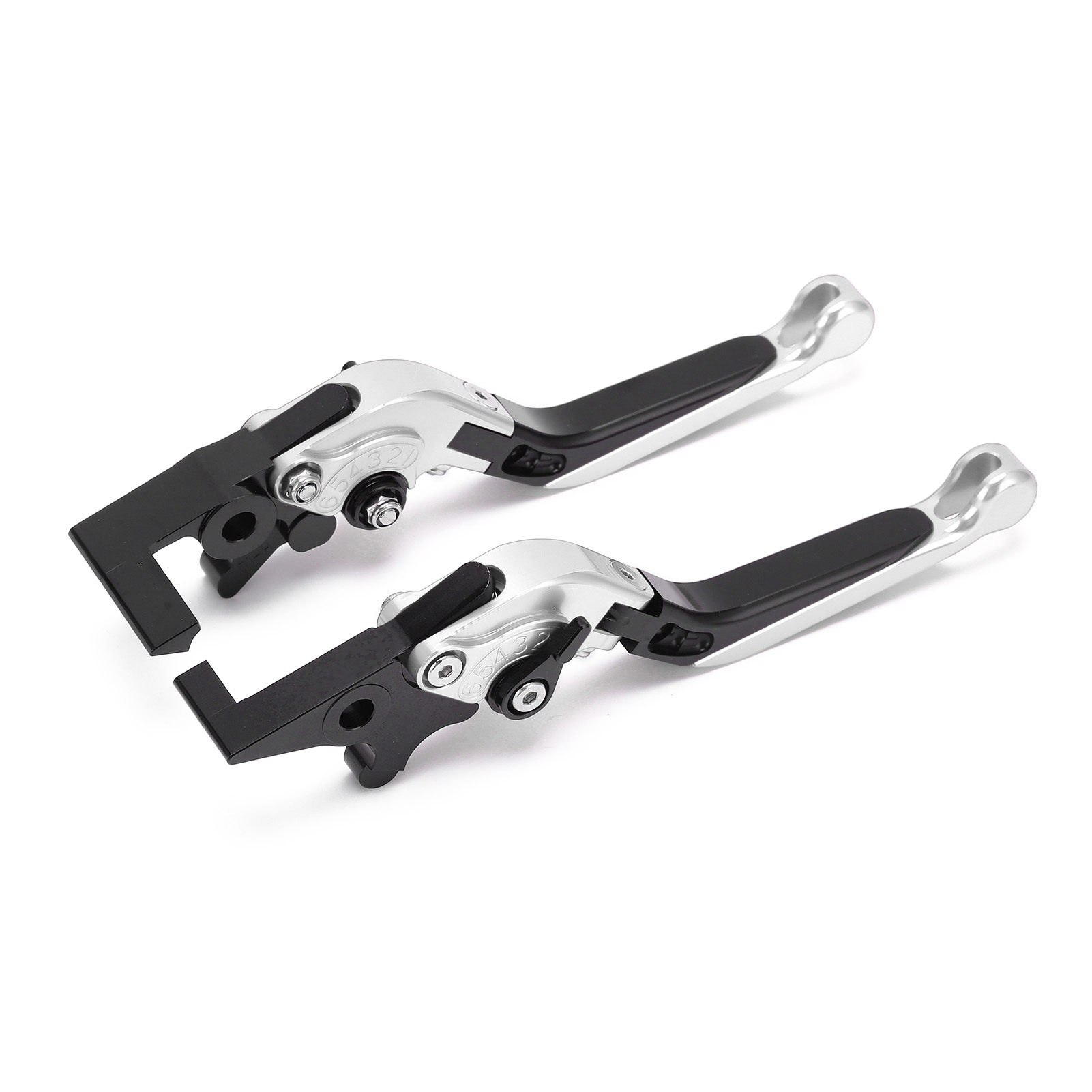 Set Aus 2 Cnc-gefrästen, Verstellbaren Brems- Und Kupplungshebeln Aus Aluminium Für Motorräder, Kompatibel Mit Adv150 2019-2021, Silber.