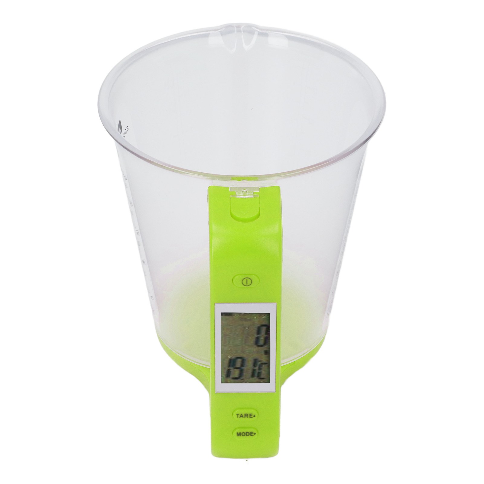Tragbarer Küchenmessbecher (1 Kg) Mit Elektronischer Waage Und Lcd-bildschirm, Grün, Ideal Für Kaffee, Milch Und Gewürze.