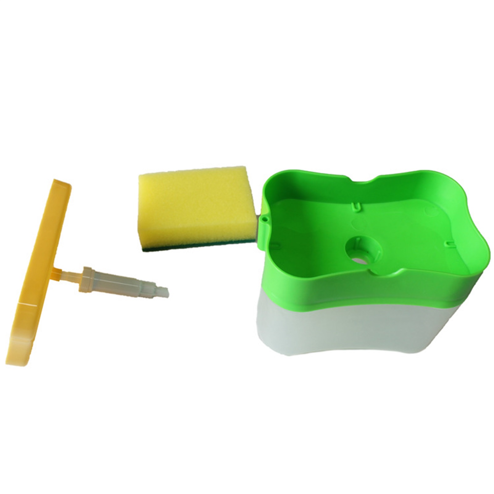 Seifenspenderbox Aus Abs-kunststoff, Druckmechanismus, Schwammhalter, Spülhilfe Für Küchenarbeitsplatten, Grün