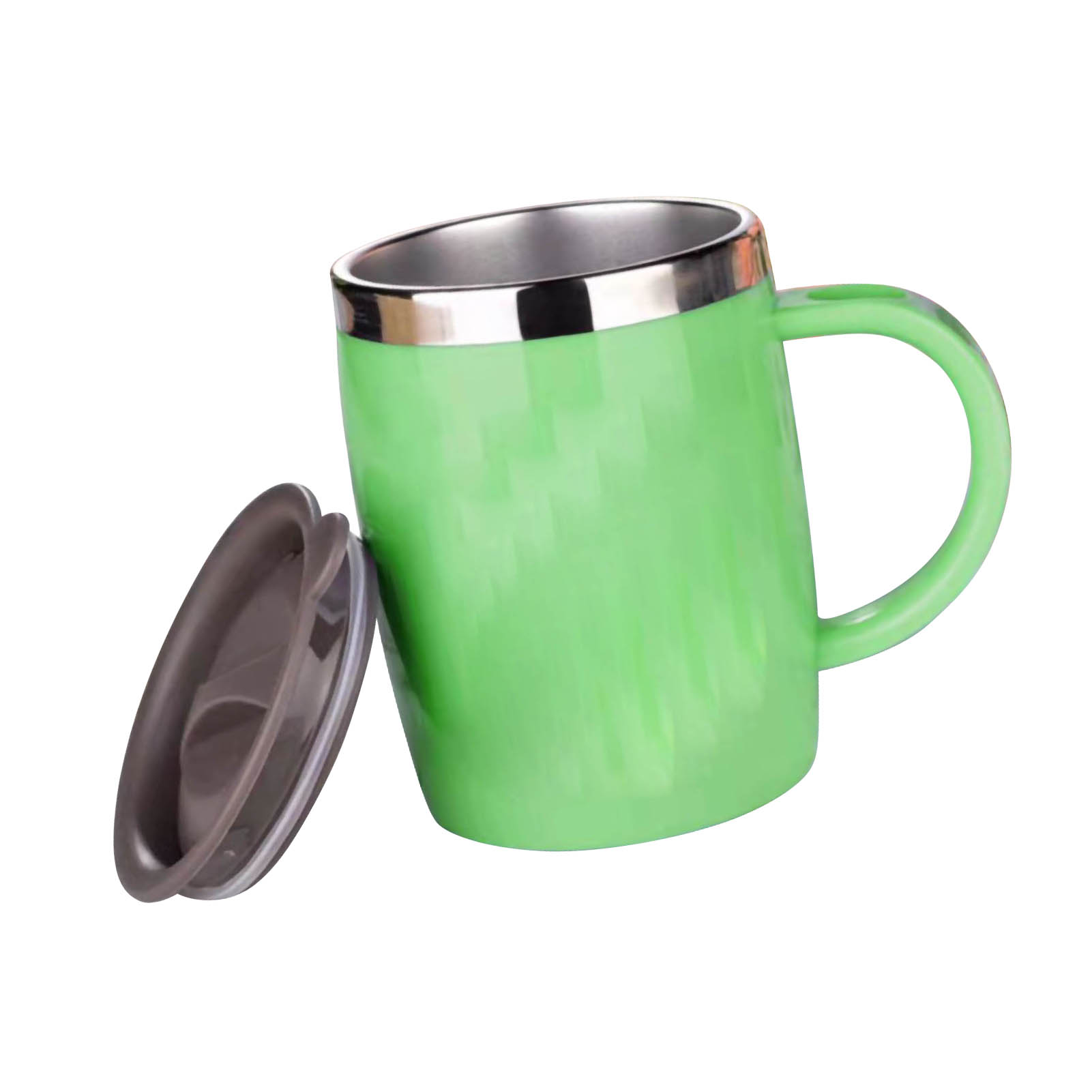 Kaffeebecher Aus Edelstahl 304 Mit Deckel, Hübsch Und Stoßfest, Ideal Für Büro Und Zuhause, Grün, 420 Ml