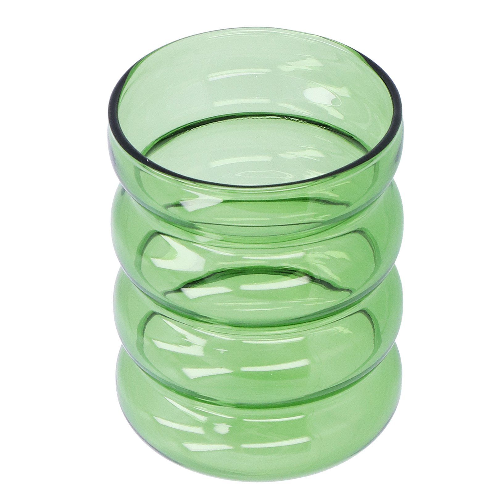 Hochhitzebeständiges Borosilikatglas, Bambusmuster, Milch-, Bier- Oder Kaffeetasse, Grüne Farbe, Elegantes Design.