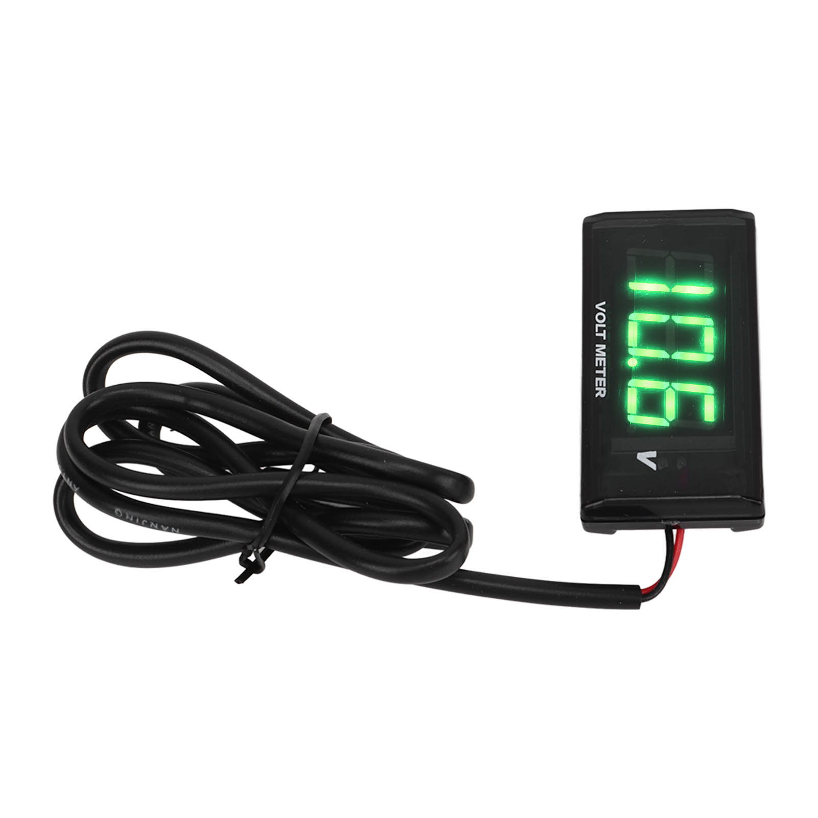 Universelles 12v-motorradvoltmeter Mit Grünem Lcd-display, Ultradünn, Wasserdicht, Mit Linkslenkerhalterung, 12v-gleichstrom-spannungsanzeige