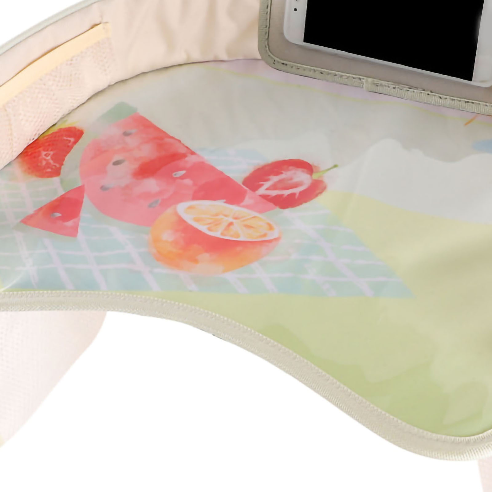 Reisebrett Für Kinder, Halbgeschlossener Aktivitätsorganizer Mit Transparenter Seitentasche, Für Kinderwagen, Autositz, Obst.