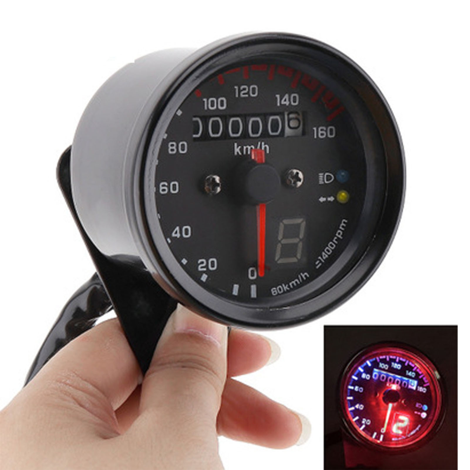 Motorrad-tachometer Mit Geschwindigkeitsanzeige, Led-hintergrundbeleuchtung, Universell 12v, Motorrad-kilometerzähler