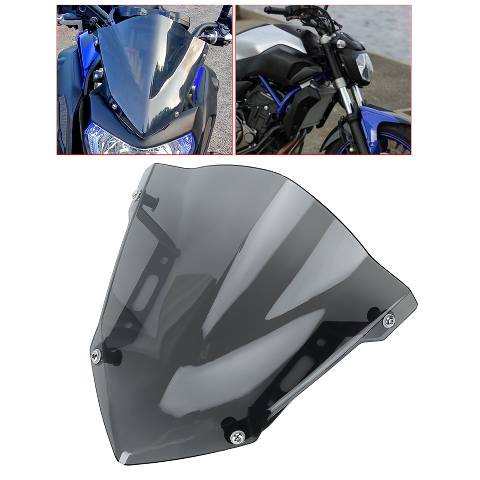 Motorrad-windschutzscheibe, Hellgrau, Sportlicher Stil, Anbau-windschutzscheibe, Passend Für Yamaha Mt-07 / Fz-07 2018-2020