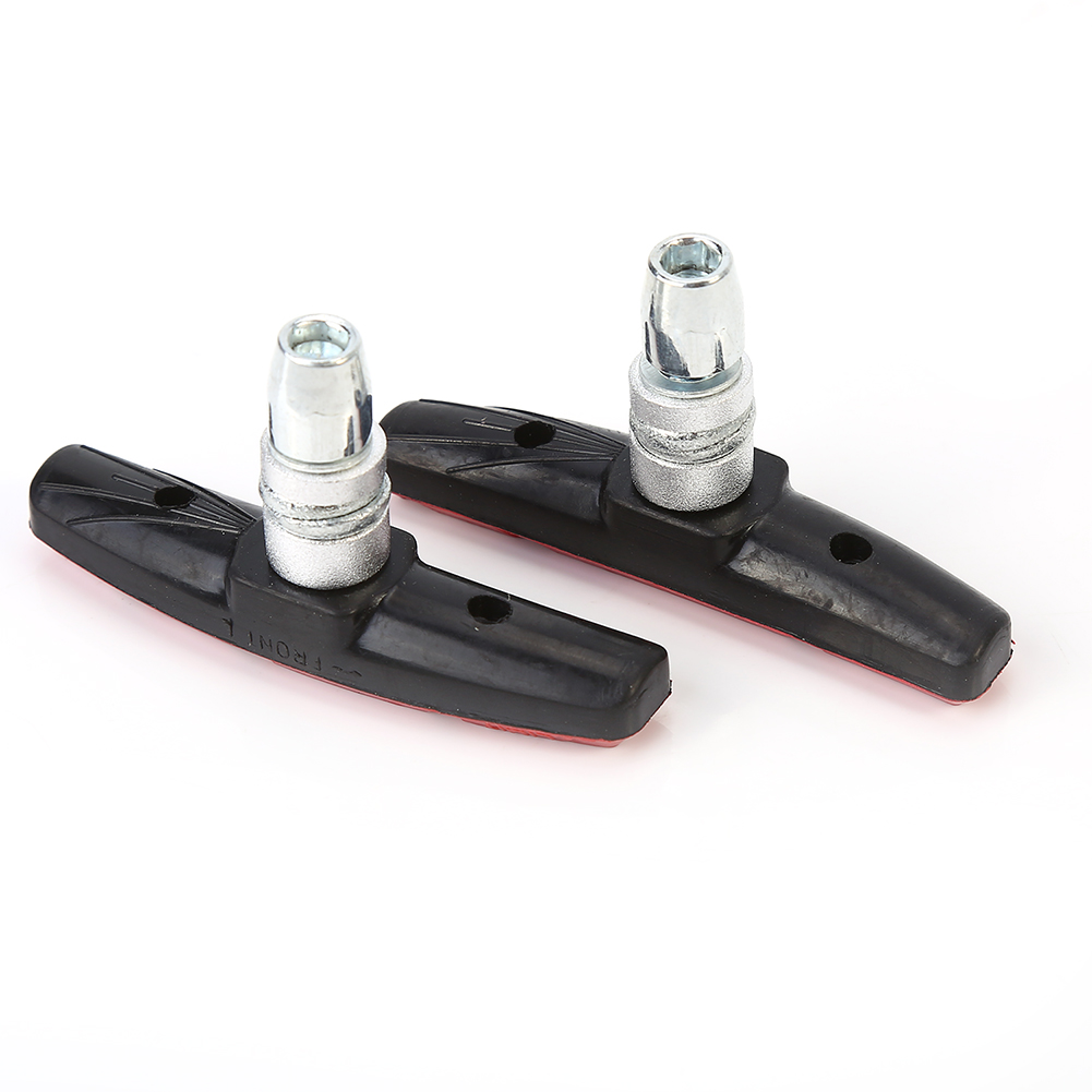 1 Paire De Patins De Frein V-brake Pour Vélo De Montagne, Blocs De Caoutchouc (rouge)