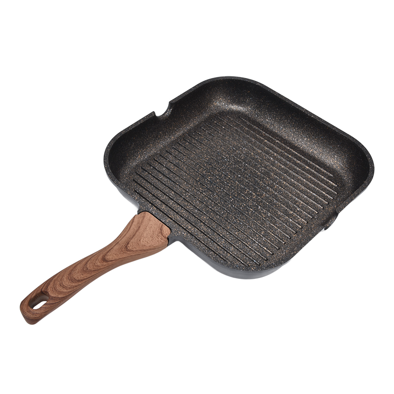Grillpfanne Für Herdplatten, Aluminium, Induktionsgeeignet, Quadratische Bratpfanne, Steakpfanne, Küchen- Und Haushaltspfanne, 24 Cm