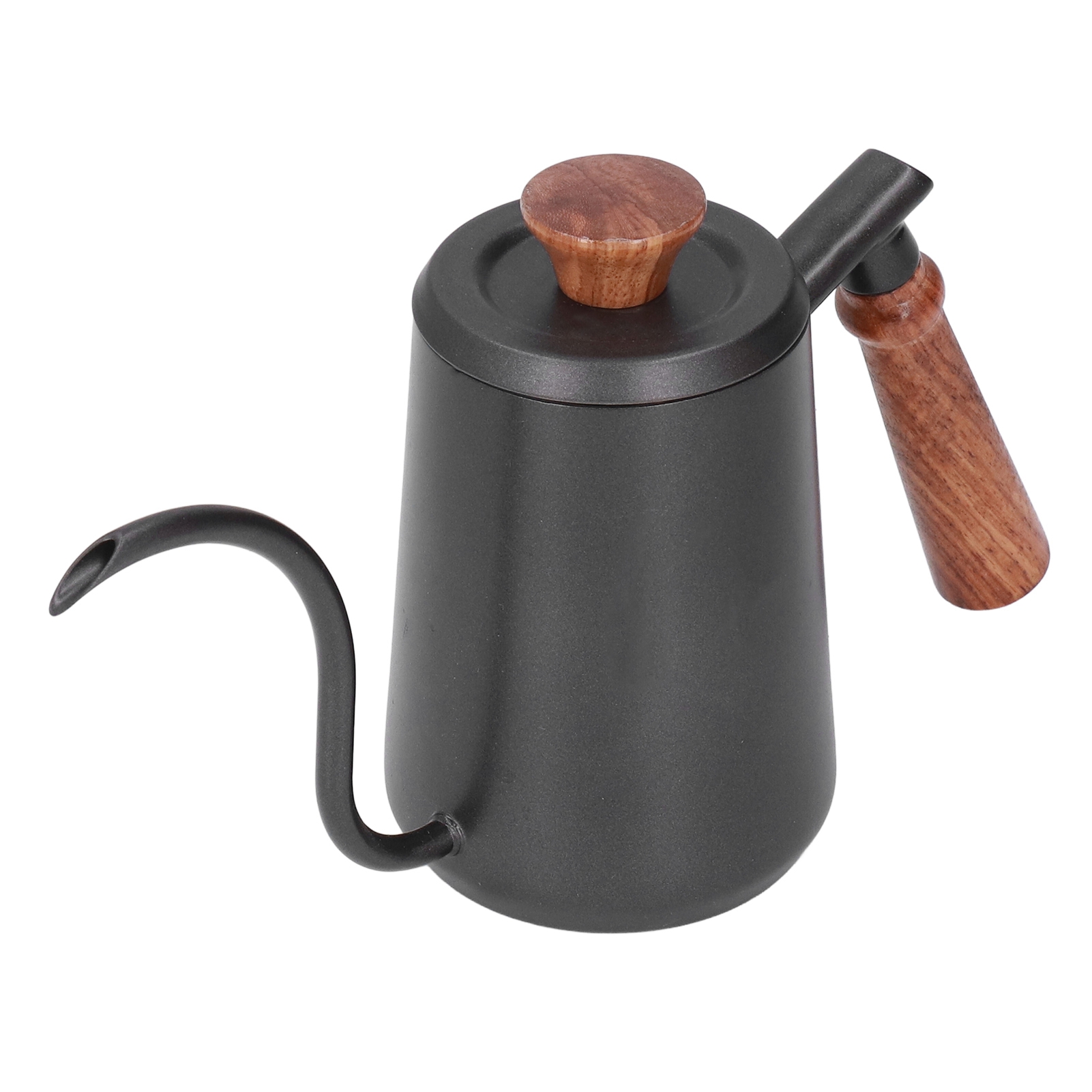 Kaffeefilterkanne Aus Lebensmittelechtem Edelstahl 304 Mit Schwanenhalsgriff Aus Holz Und Ergonomischem Design (350 Ml)