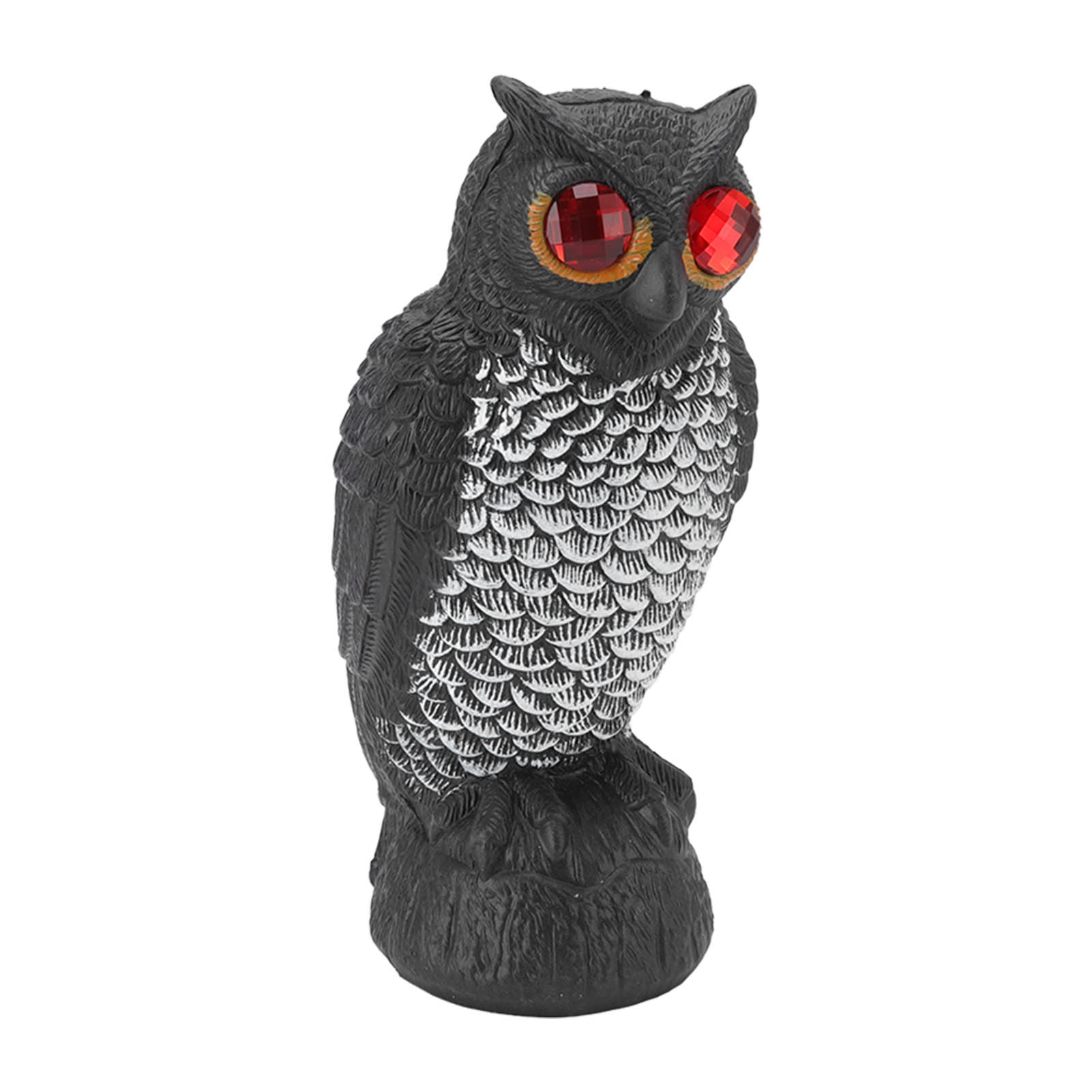 Vogelscheuche Für Den Garten, Aus Kunststoff Mit Roten Augen, Um Vögel Fernzuhalten. Detailgetreu Und Robust. Eine Kleine, Dekorative Und Originelle Eule.