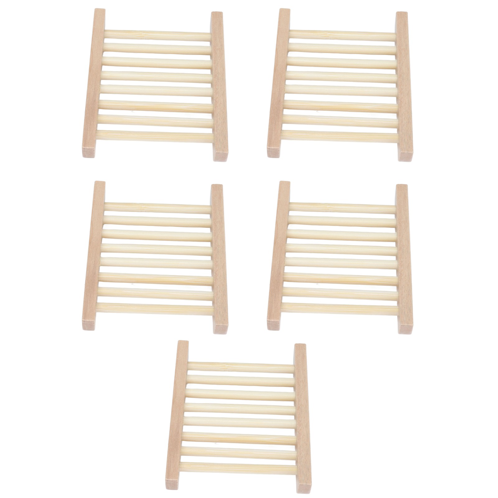 5er-set Bambus-seifenschalen, Wasserdicht, Rutschfest, Seifenhalter Aus Holz Für Dusche, Badezimmer Und Küche
