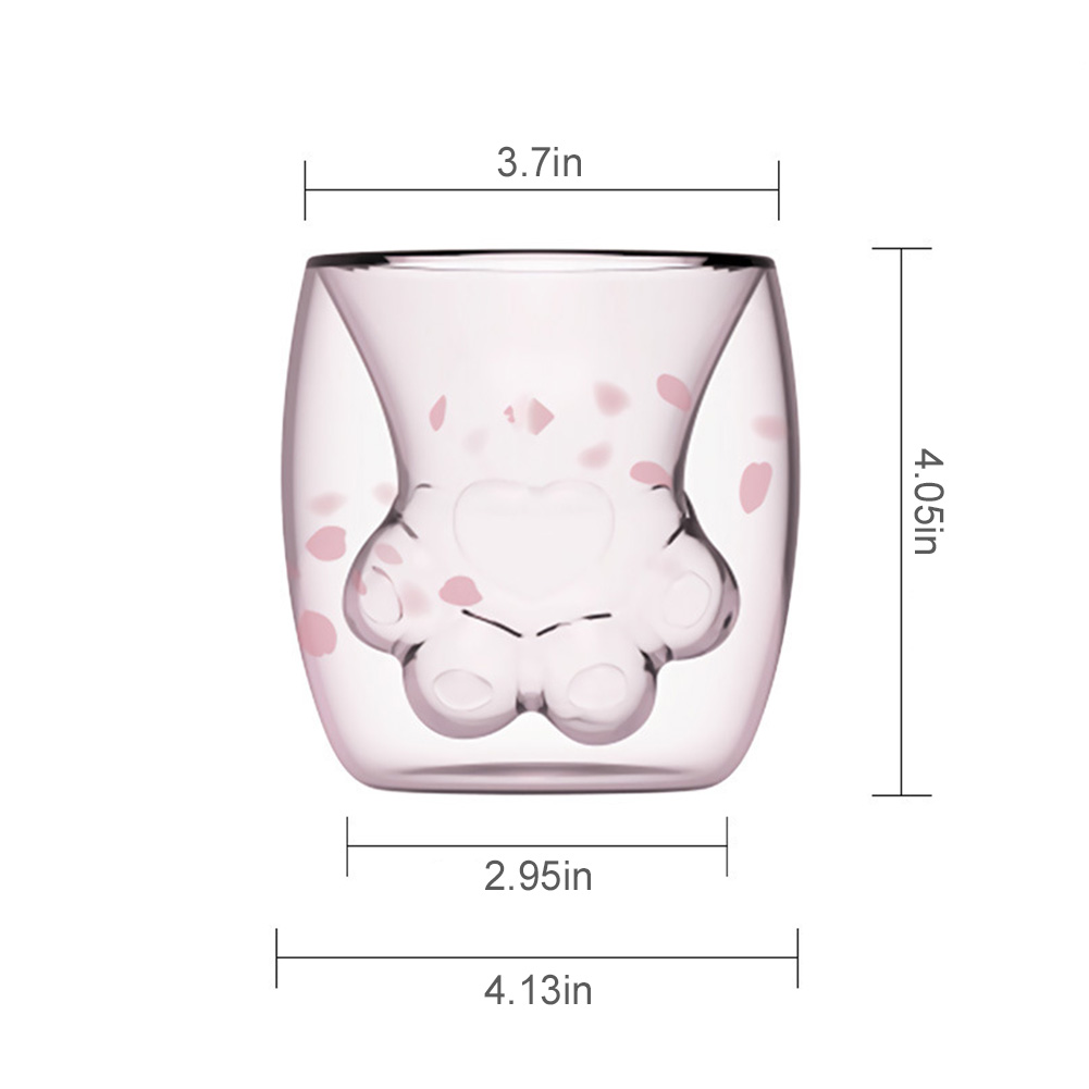 Katzenpfoten-becher, Doppelwandiger Glasbecher, Originelles Geschenk Für Freunde