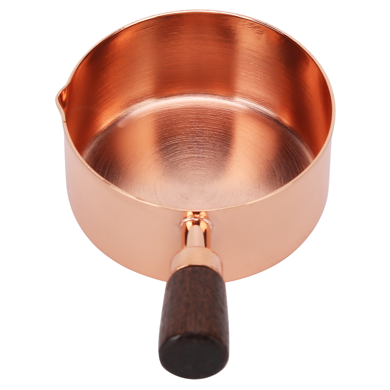 Saucentopf Mit Holzgriff, Roségoldener Edelstahl, Für Die Küche, 1/2 Tasse