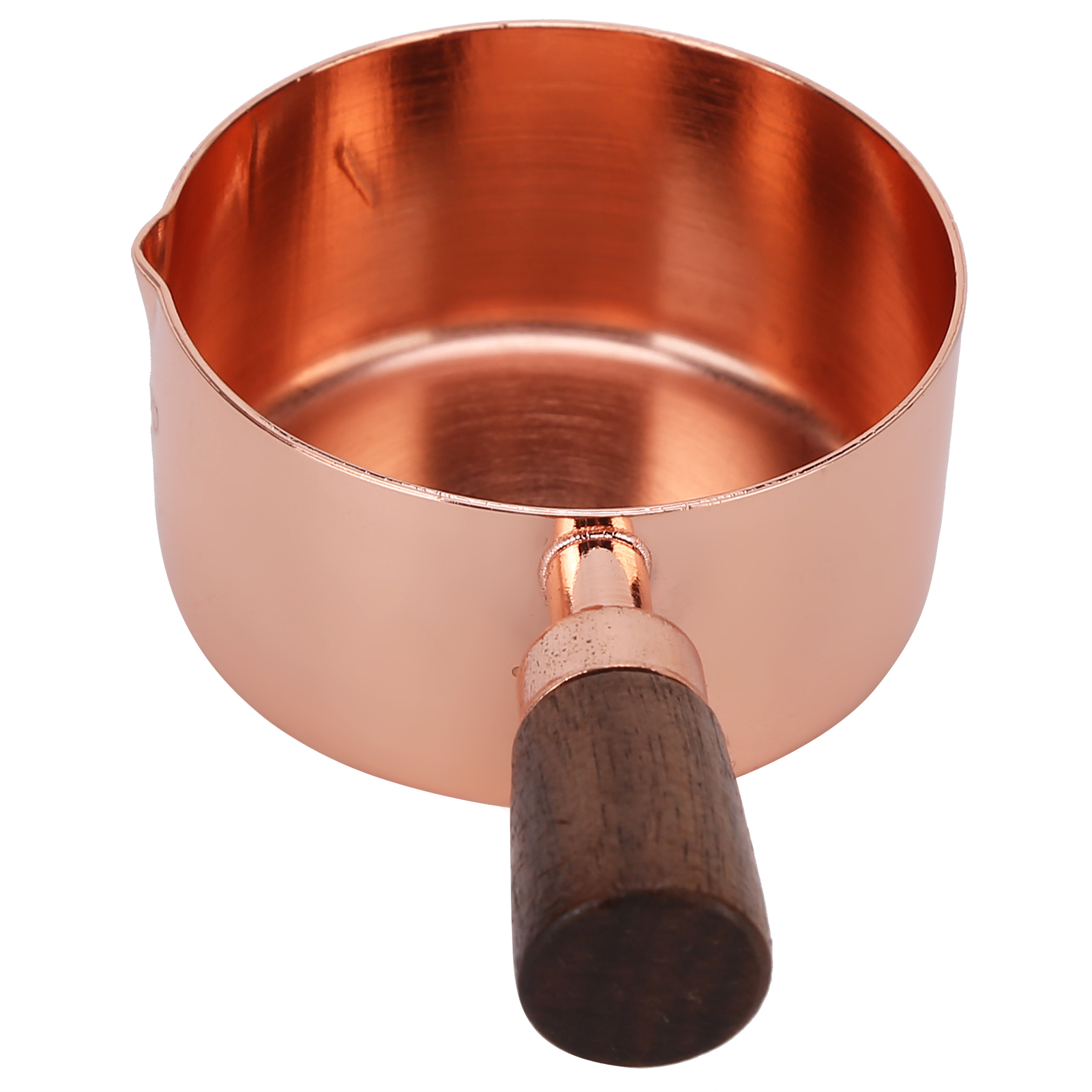 Saucentopf Mit Holzgriff, Roségoldener Edelstahl, Für Die Küche, 1/3 Tasse