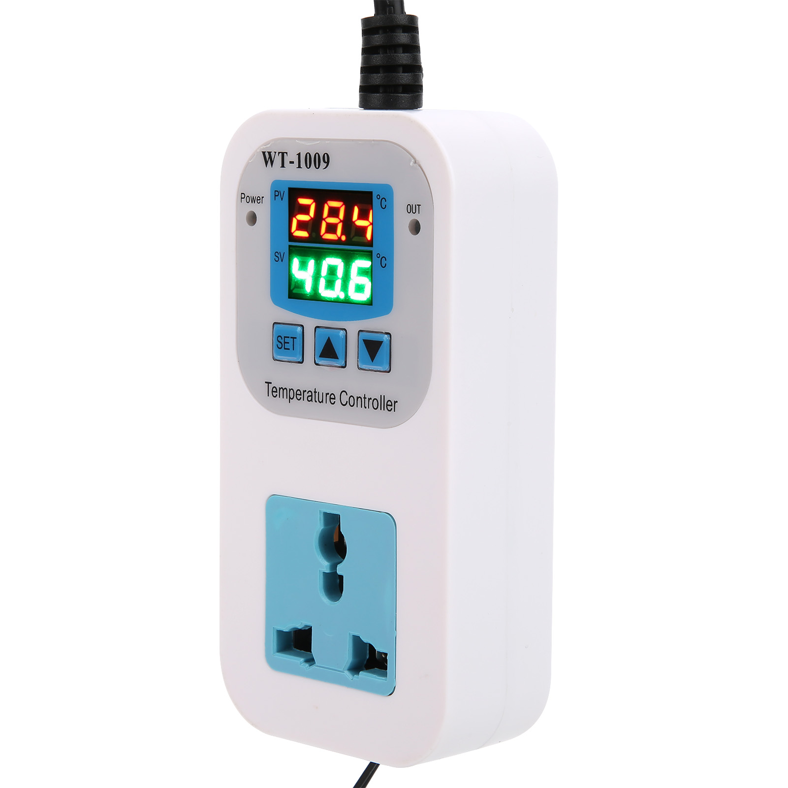 Temperaturregler Mit Digitaler Doppelanzeige, Elektronischer Steuerung, 10 A, Wt-1009, 110–220 V, Eu-stecker
