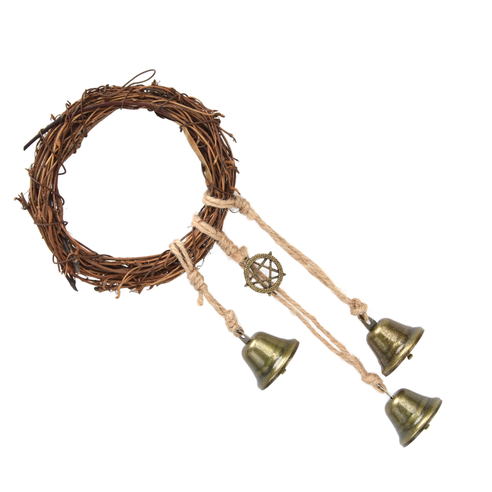 Rattan-ring-windspiel, Dekorative Wandbehang-ring-glocke Für Zuhause, Hochzeit, Rund