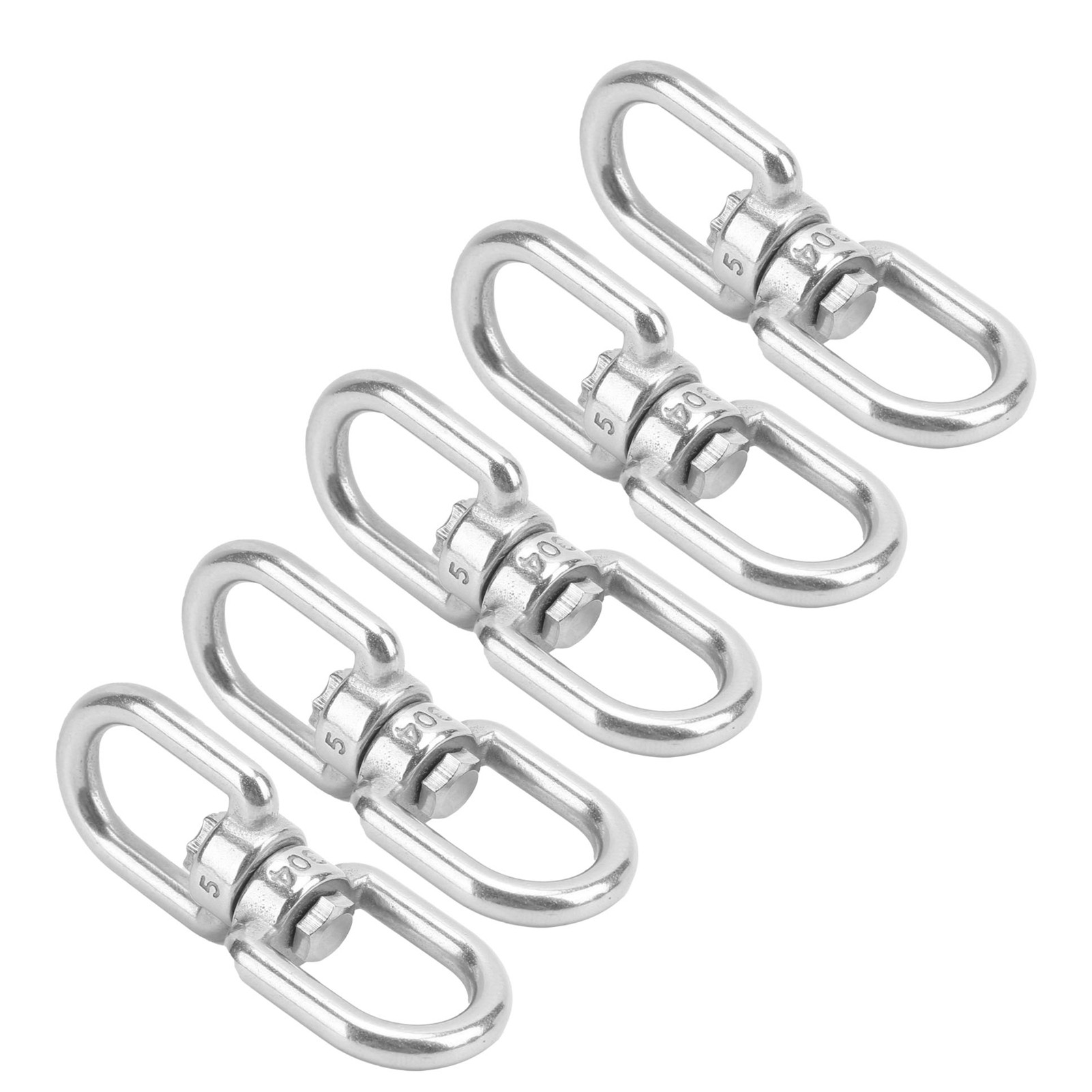5 Stück Drehbare Haken M5, Doppelseitig, Edelstahl 304, Öse-zu-öse-schäkelringverbinder