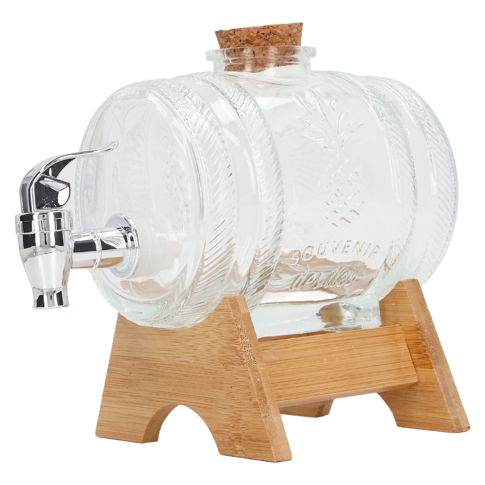 Weinspender Aus Dickwandigem, Versiegeltem Glas Mit Zapfhahn Für Ginseng Und Mispelwein Zur Verwendung Zu Hause