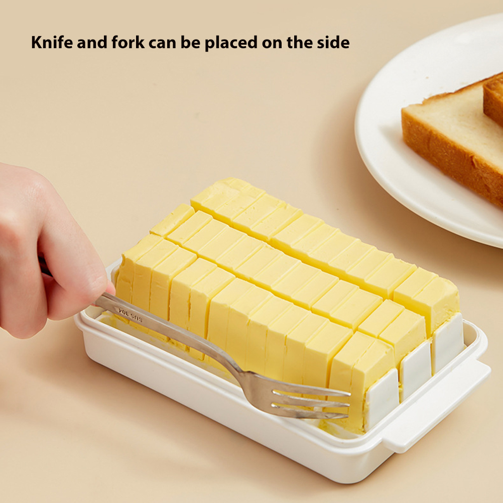 Butterdose Mit Deckel Für Die Arbeitsplatte, Butterbehälter Aus Kunststoff Mit Schneideschlitz Zum Teilen Und Aufbewahren Von Butter