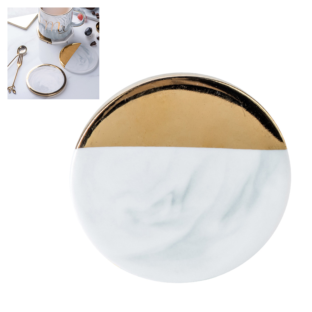 Goldene Marmor-untersetzer, Keramik-untersetzer, Teetassen-untersetzer, Tischsets, Kaffeetassen-platzsets