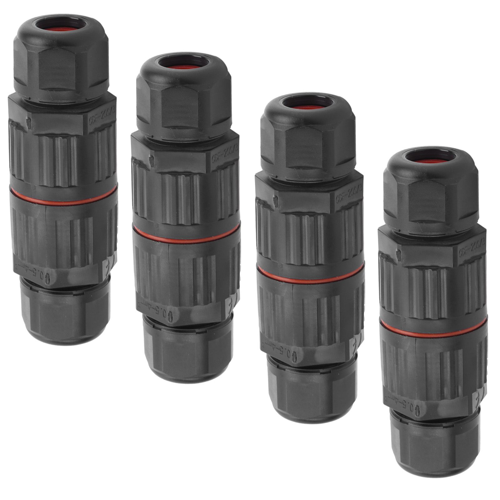 4 Stück Wasserdichte 3-pin-steckverbinder (1 Eingang, 1 Ausgang) Für Led-außenbeleuchtung (straße, Garten) Ip68
