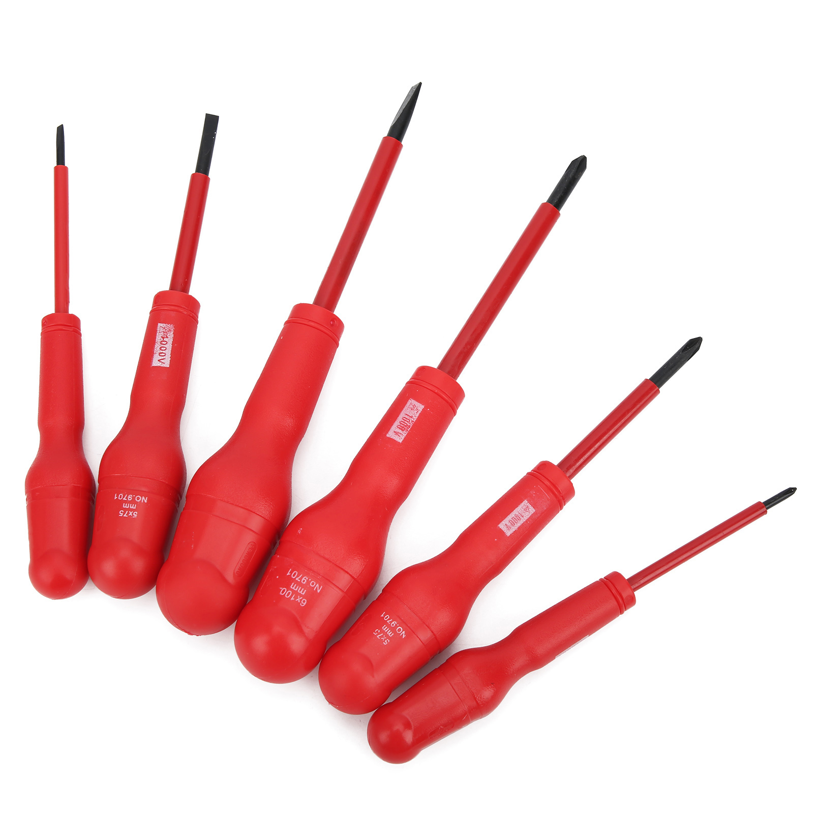 7-teiliges Hochdruck-schraubendreher-set (1000 V) Mit Isolierung, Magnetkopf Und Aufbewahrungstasche