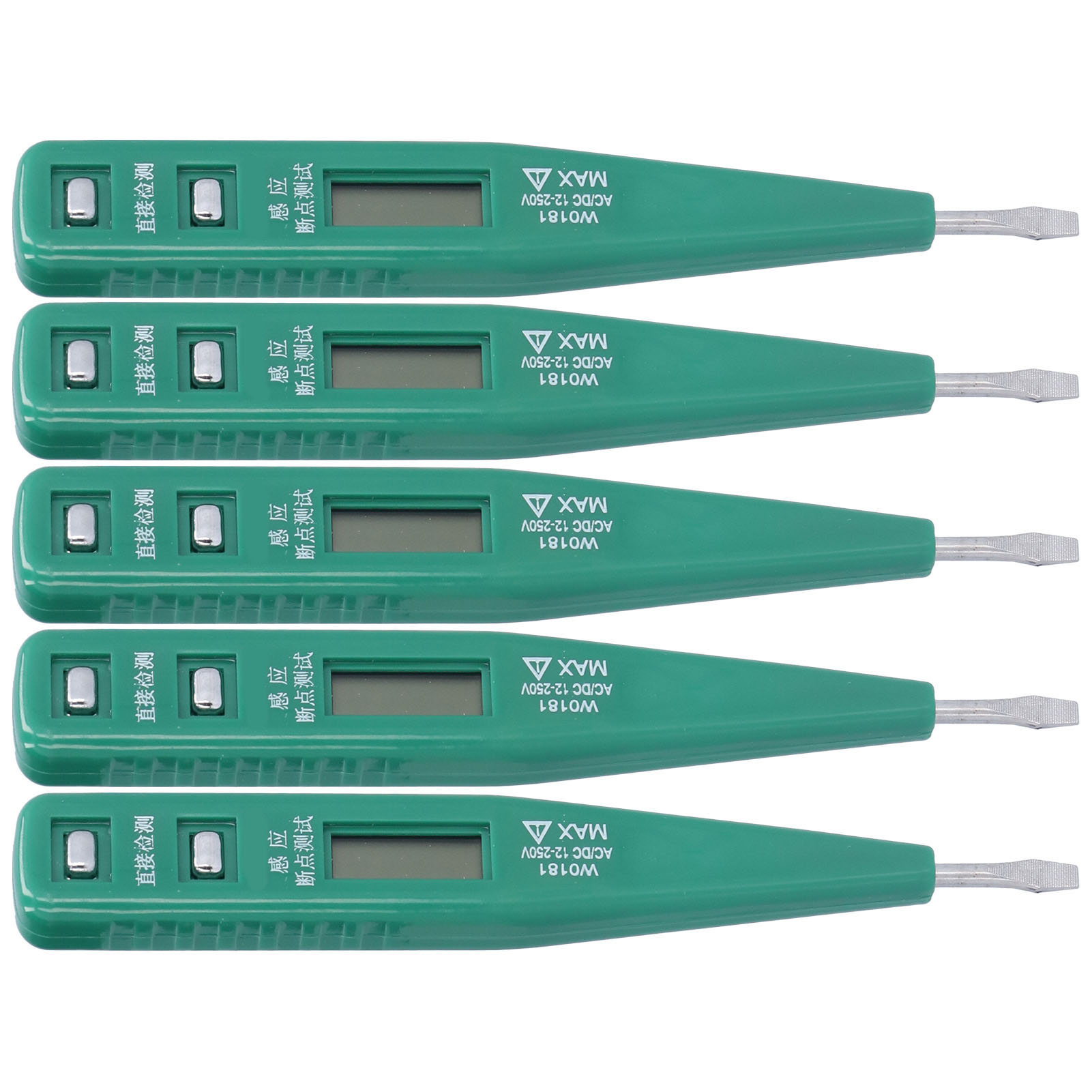 5er-pack Digitale Spannungsprüfer-stifte, Berührungslos, Multifunktional, Geringer Stromverbrauch, Sicherer Spannungsprüfer, 12–250 V