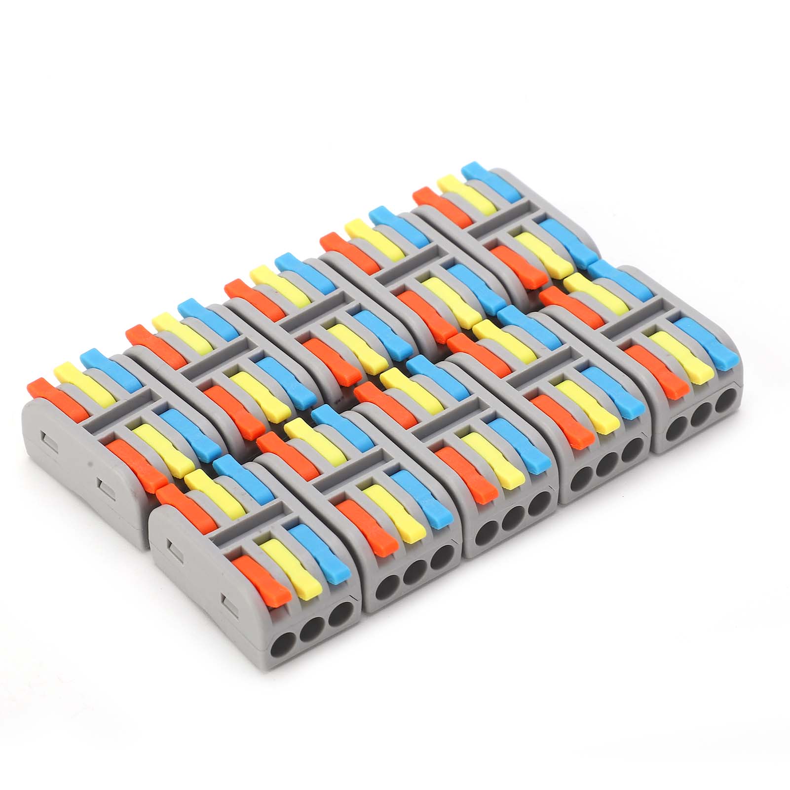 10 Stück Mini-hebelmutter-drahtverbinder, 3 Eingänge/3 Ausgänge, Schnellanschlussklemmenblock, 250 V